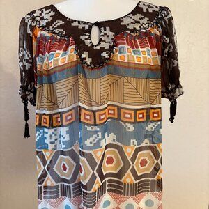 ECI-New York. Vintage. Peasant Blouse – Multi-colors